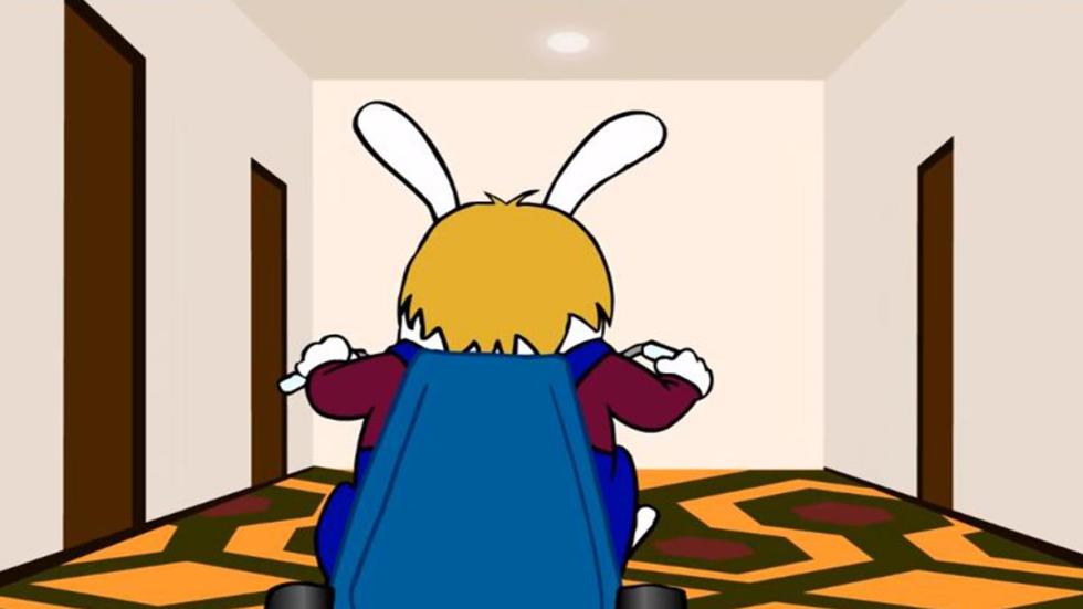 30 Second Bunny Theatre animated bunny on a trike - The Shining screne