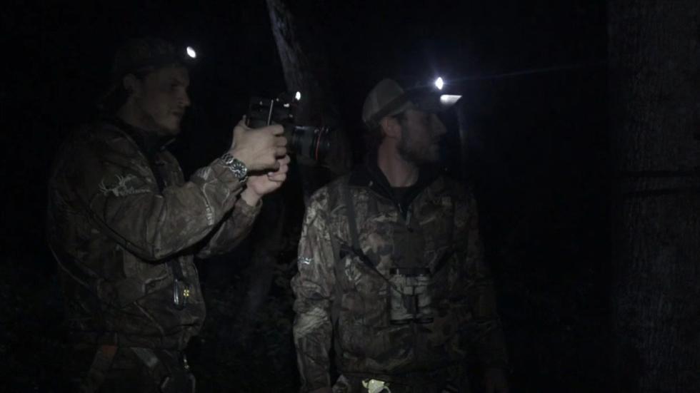 The Hunted hunters in the woods t night