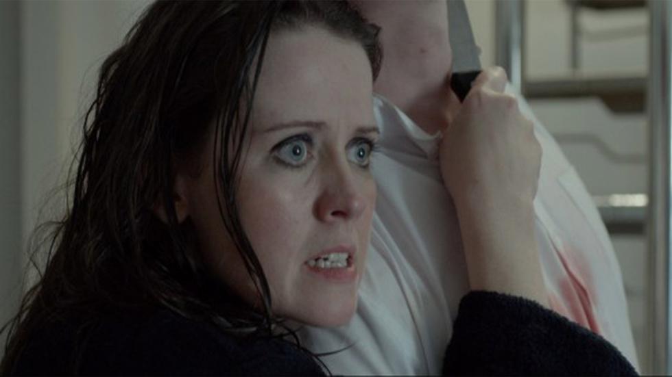 Sleepworking woman holds knife to man's throat