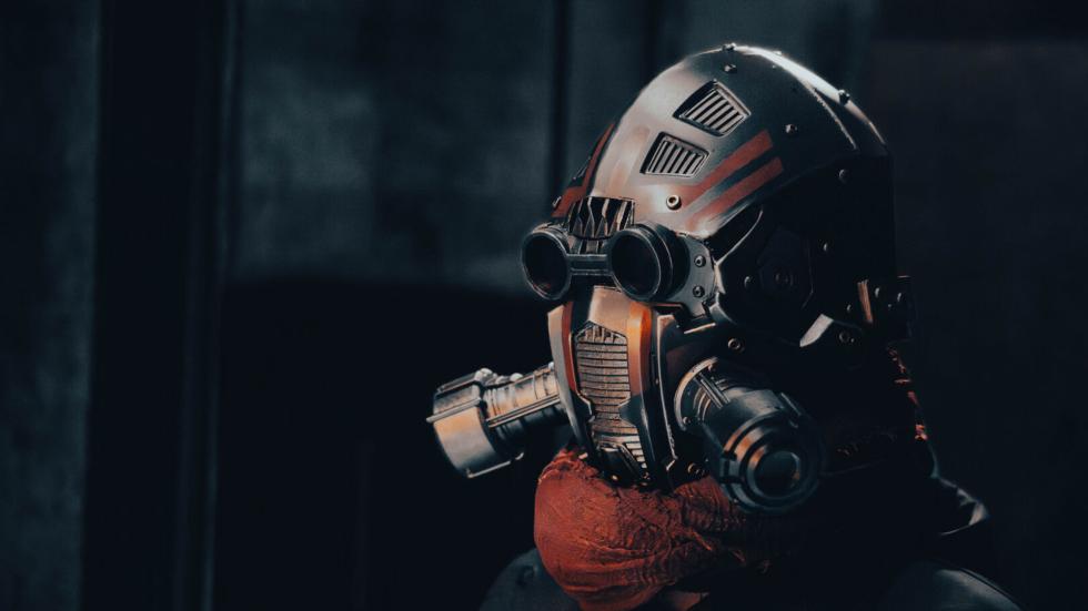 Fully masked person 