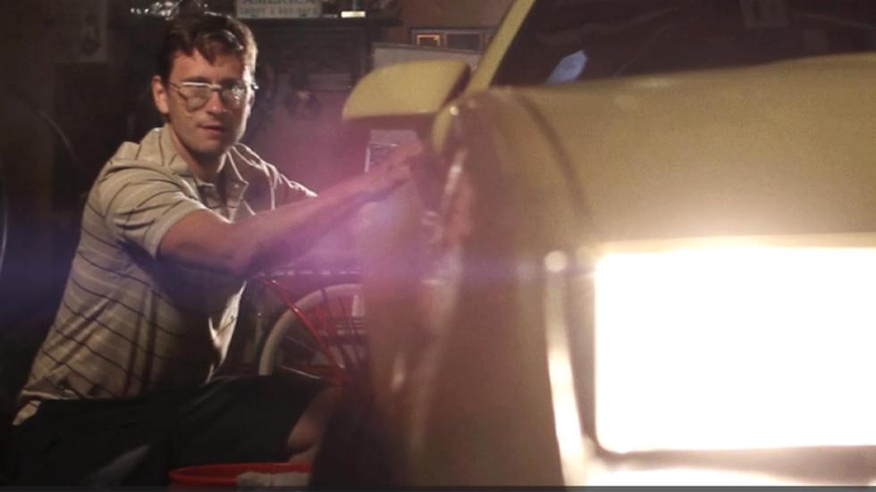 Vicki guy with his freshly cleaned car