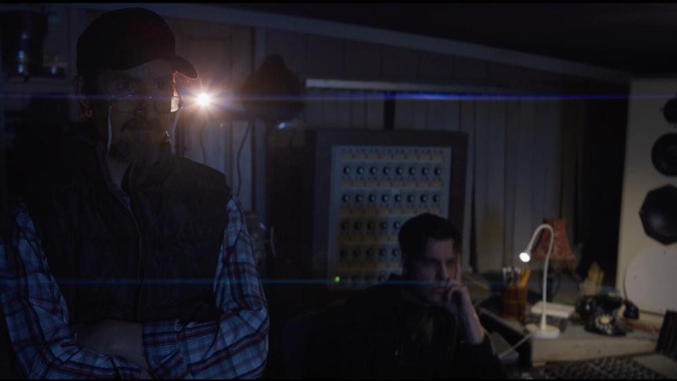 Wes Craven and Spencer listen to Will Helm scream