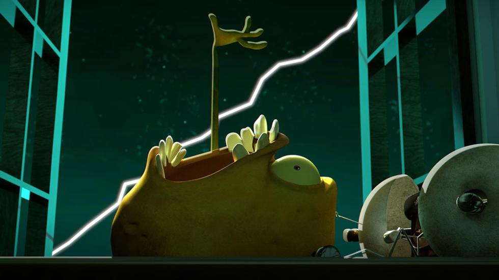 Attack of the Potato Clock film still screaming potato