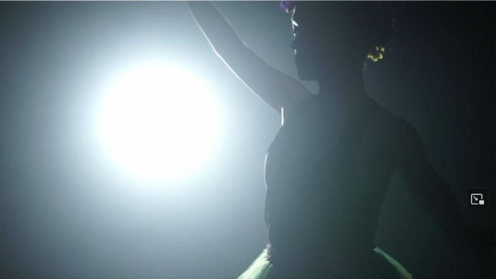 A ballerina dances