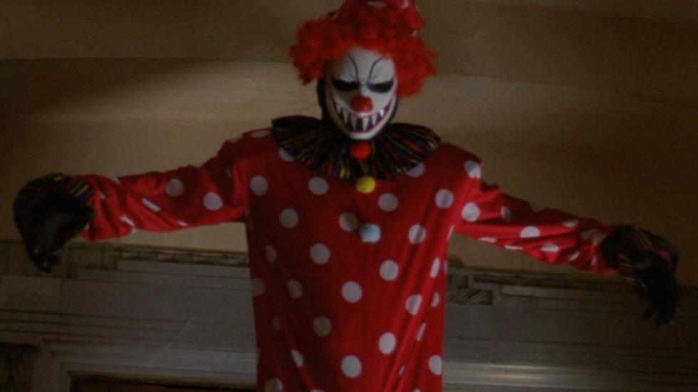 Boo Terrifying  clown hovers above