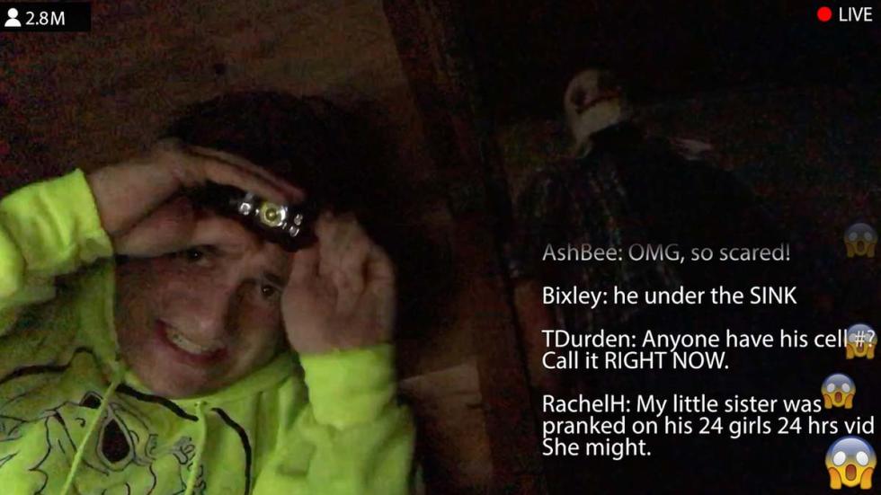 #chadgetstheaxe film still Chad with his headcam