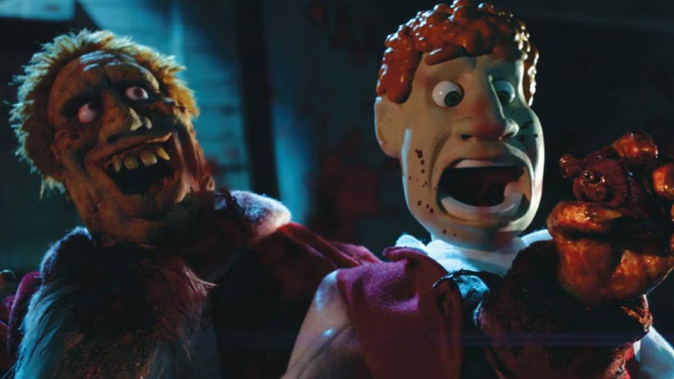 Chuck Steel: Night of the Trampires film still animated guys screaming