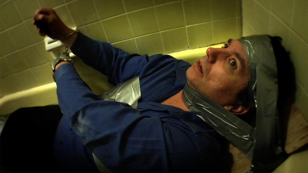 Criticized woman is duct taped in a bathtub