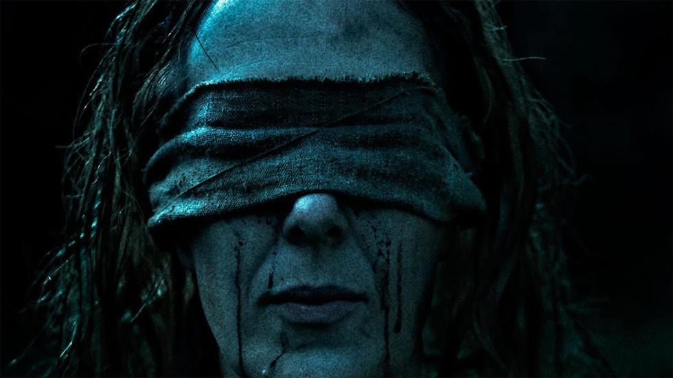 Draug film still blindfolded woman