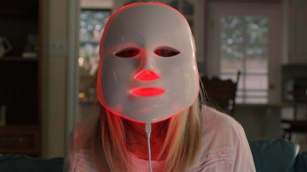 Facelift film still woman with plastic face mask