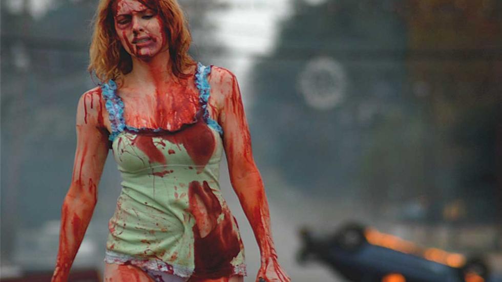 Feast 2: Sloppy Seconds woman covered in blood walks down the street