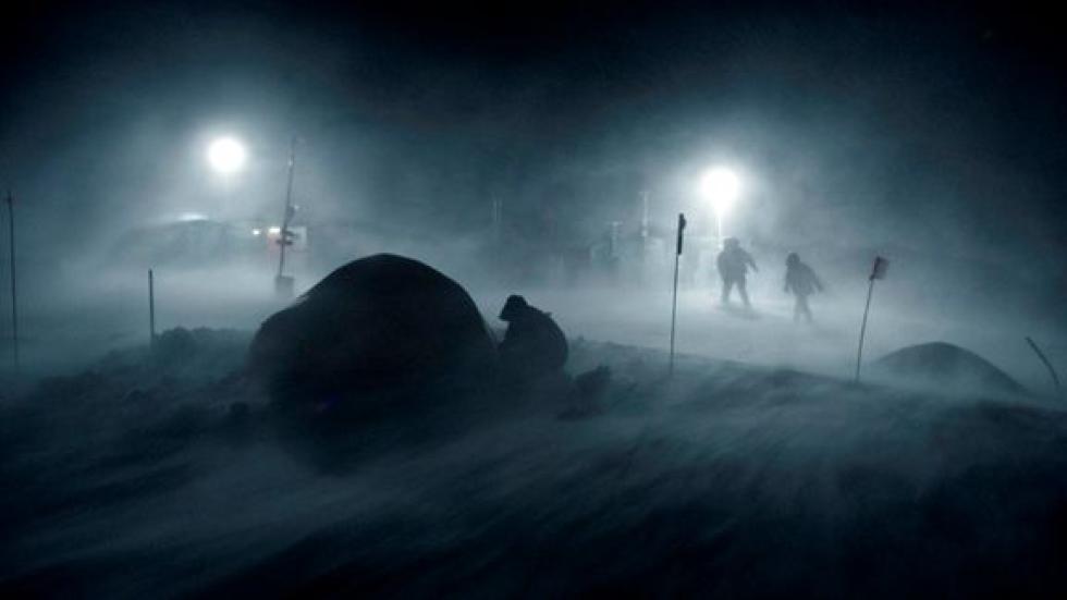 Frost (Feature) people walking in a blizzar