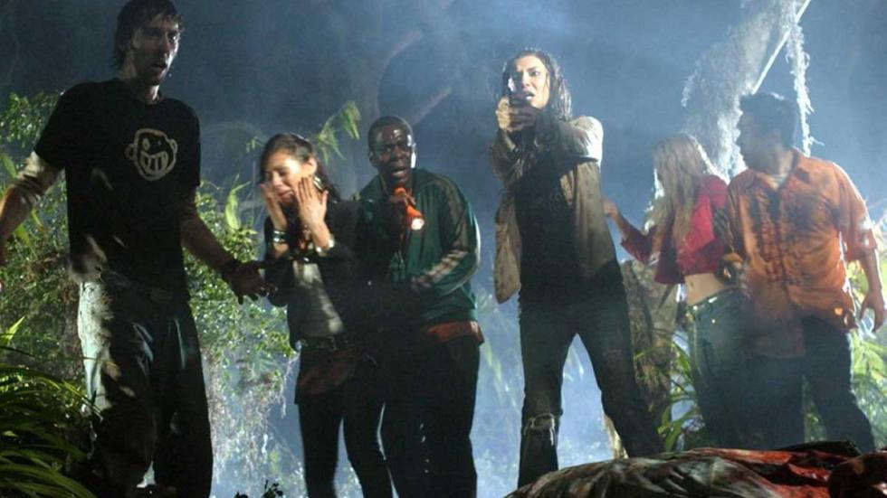 Hatchet people surround a dead body