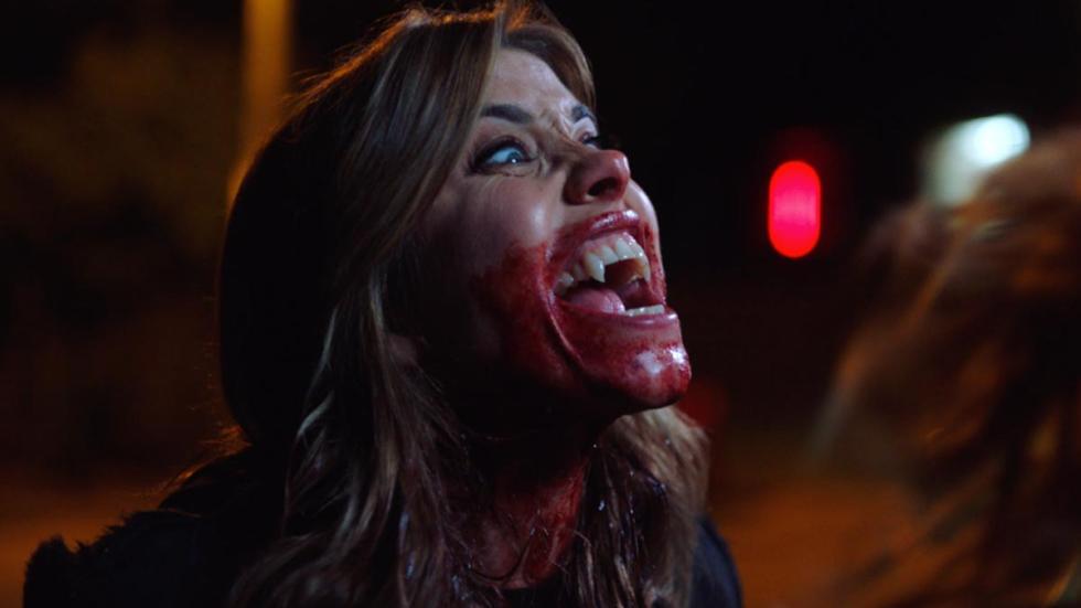 The Hitchhiker film still bloody mouth woman vampire