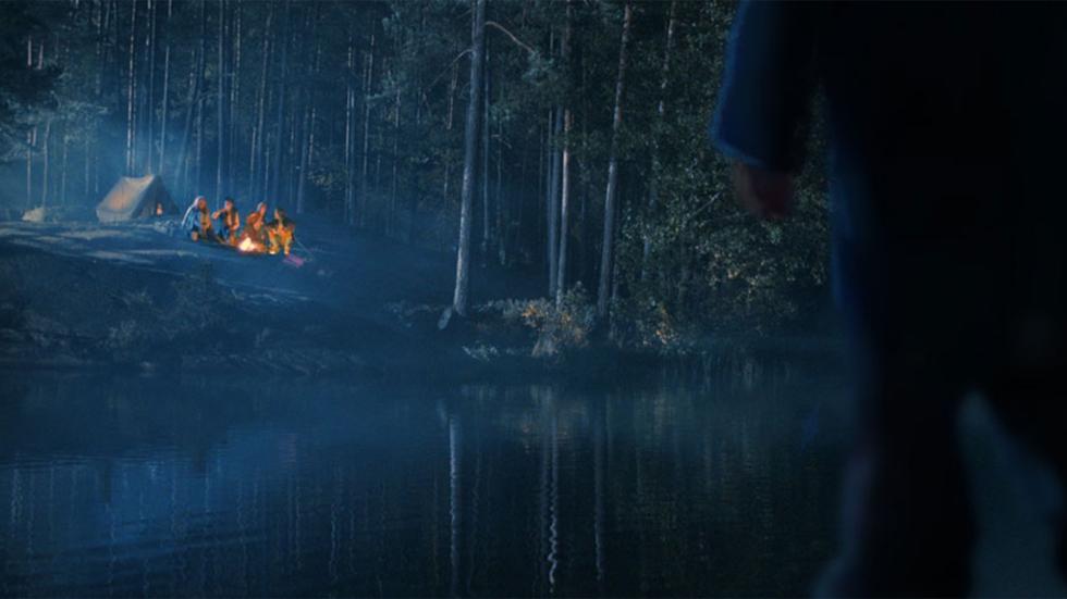 Lake Bodom film still killer looks at campers across the lake