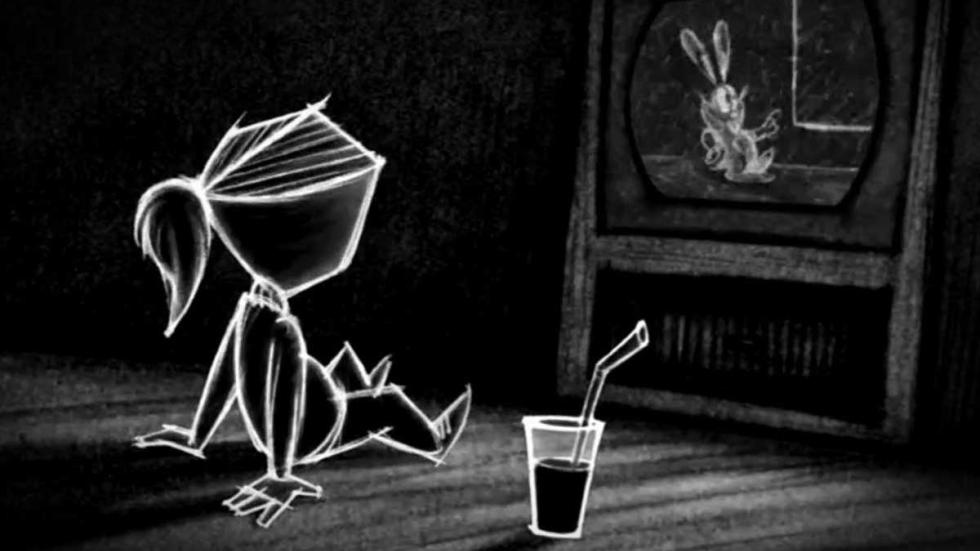 Looking Glass (Spegelbarn) animation little girl watched cartoon