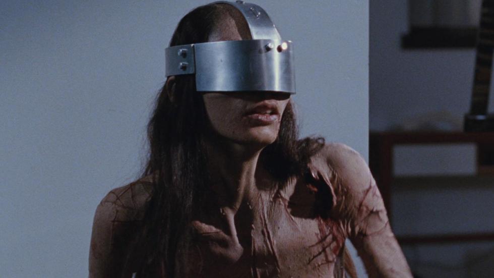 Martyrs tortured woman with metal blindfold