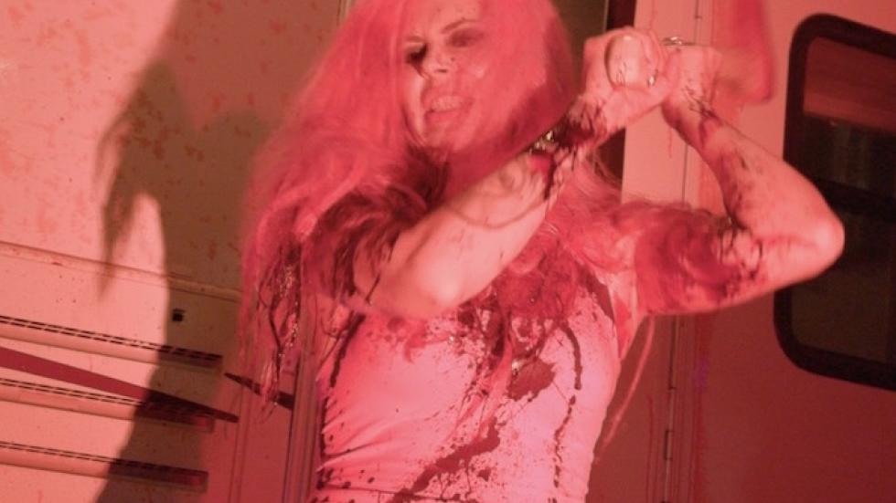 Murder For Dummies film still woman axing someone