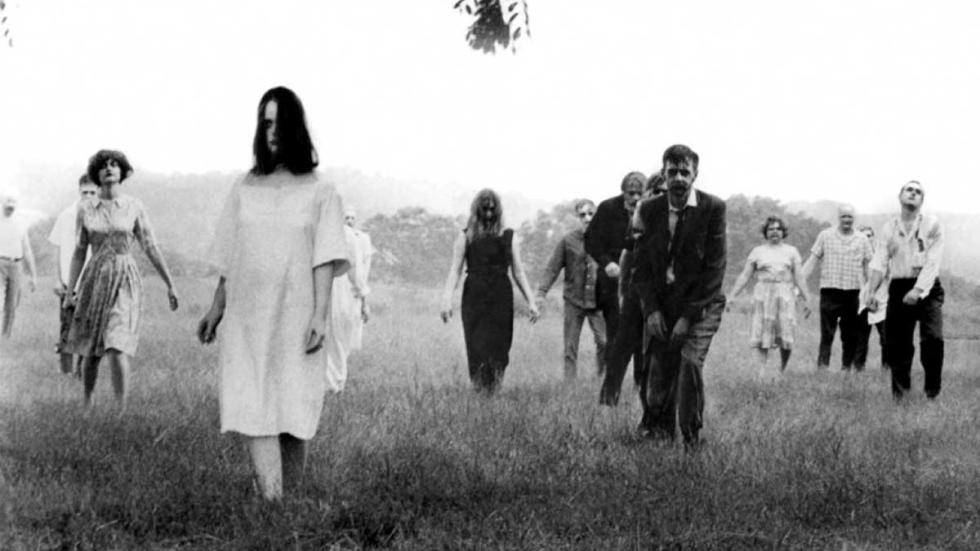 Night of the Living Dead film still zombies walking