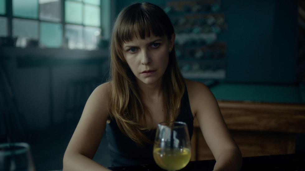 Blind Spot film still woman with a glass of wine