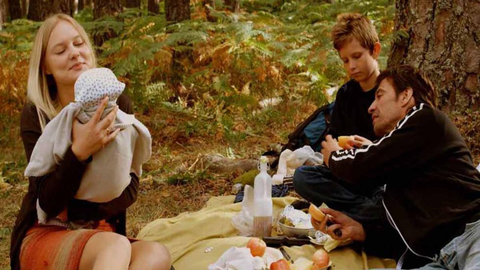 Picnic family having a picnic near the forest