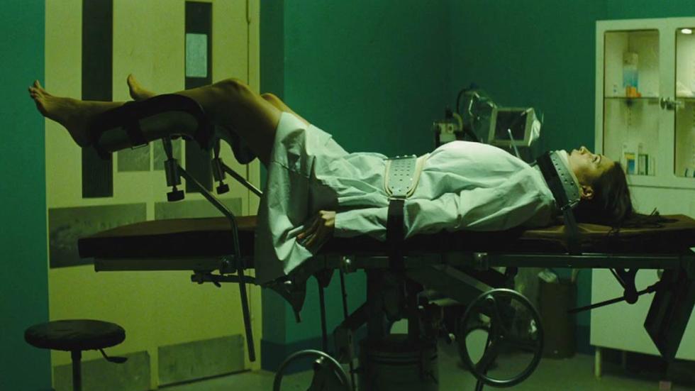 Psych:9 Woman in stirrups on a hospital bed