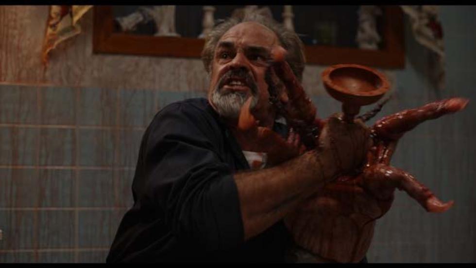Don the plumber fights a blood-thirsty creature