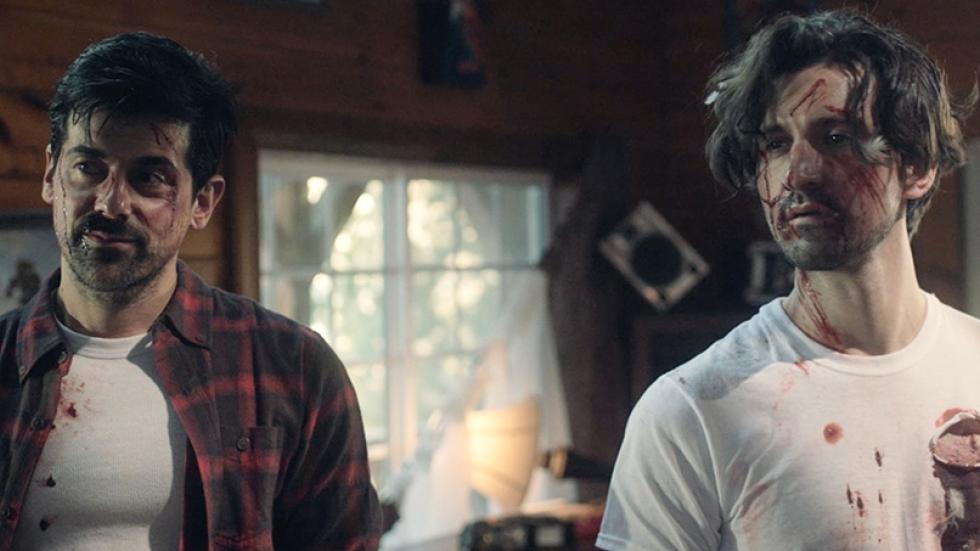 Strangers in the Night film still men with bloody shirts