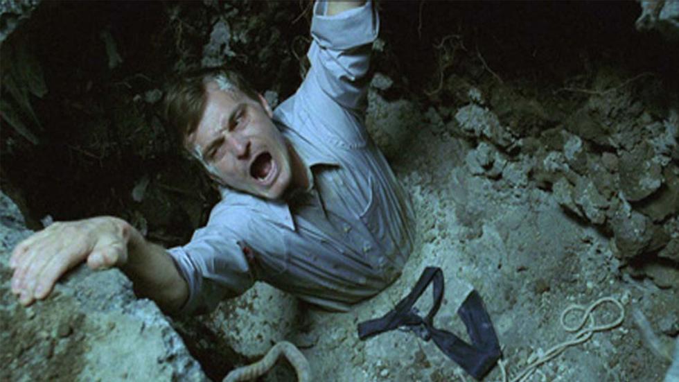 Stuck man stuck in quicksand