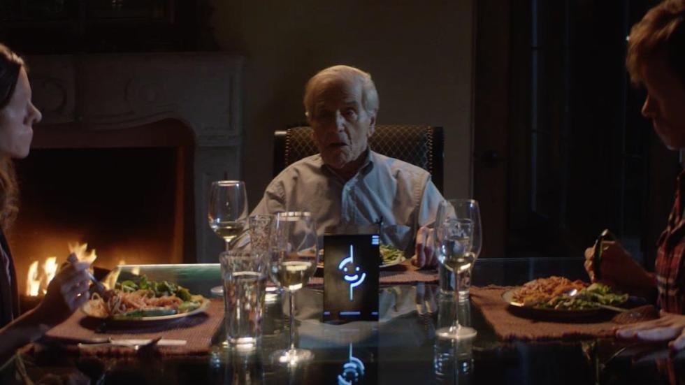 Sunnyvale film still man sitting at table for dinner.