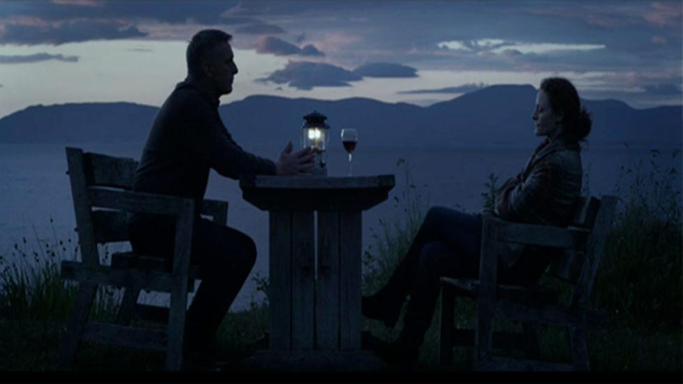 The Girl couple dining outside