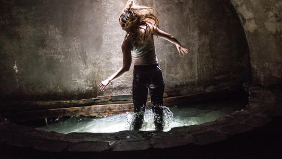 The Abandoned woman falling into water