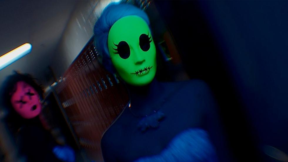 Tragedy Girls film still neon masked girl