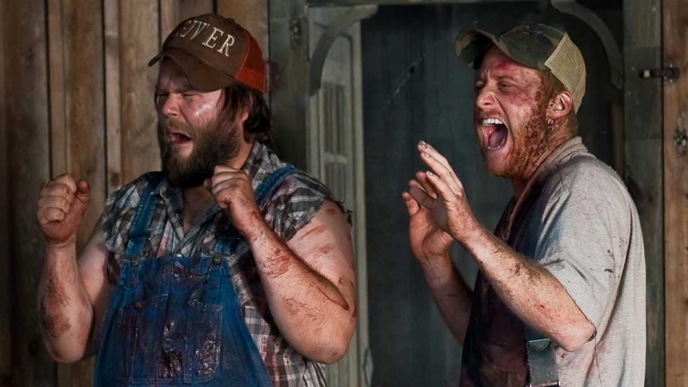 Tucker & Dale VS Evil two hillbillies react in shock