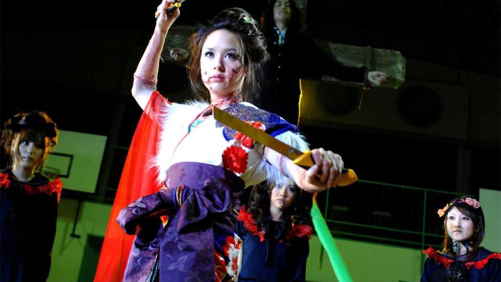 Vampire Girl Vs. Frankenstein Girl woman with swords