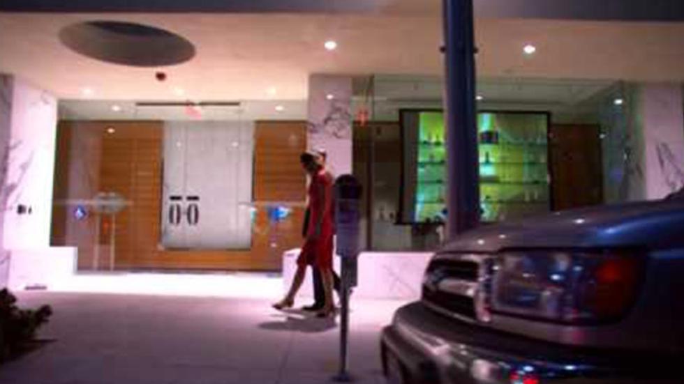 Verboten People walking in front of a building