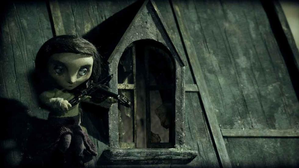 Violeta claymation girl plays violin