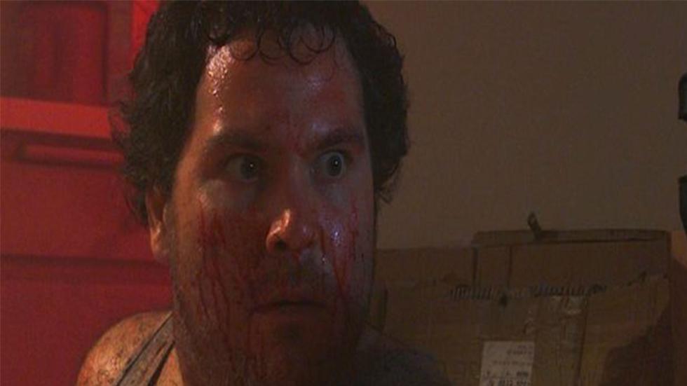 Mineral man with bloody face